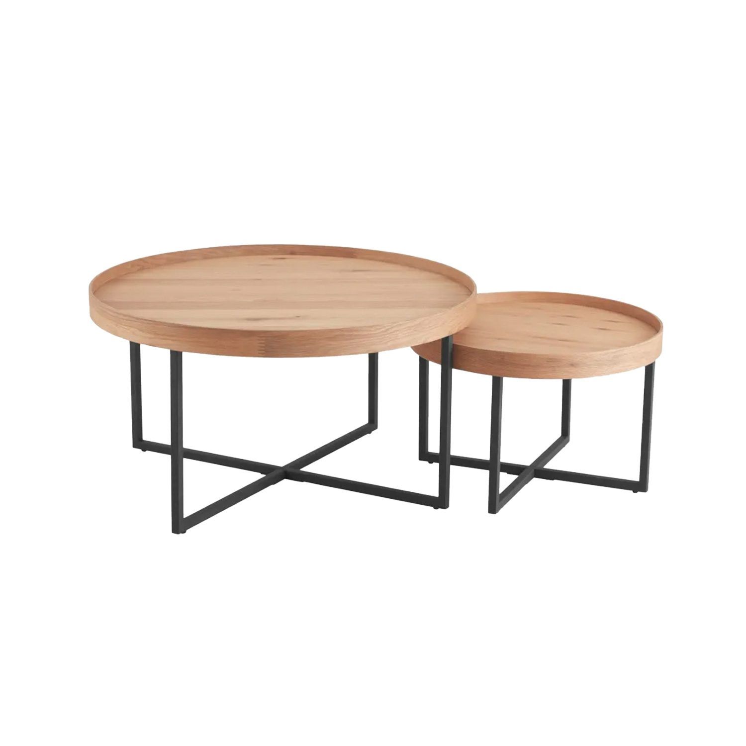 Sofabord HOME4YOU Music 2 stk. sett eik 70x46, 50x38 - Eik
