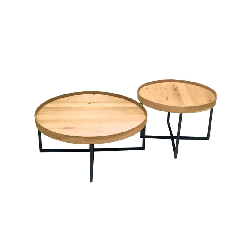 Sofabord HOME4YOU Music 2 stk. sett eik 70x46, 50x38 - Eik - Møbler - Bord - Sofabord