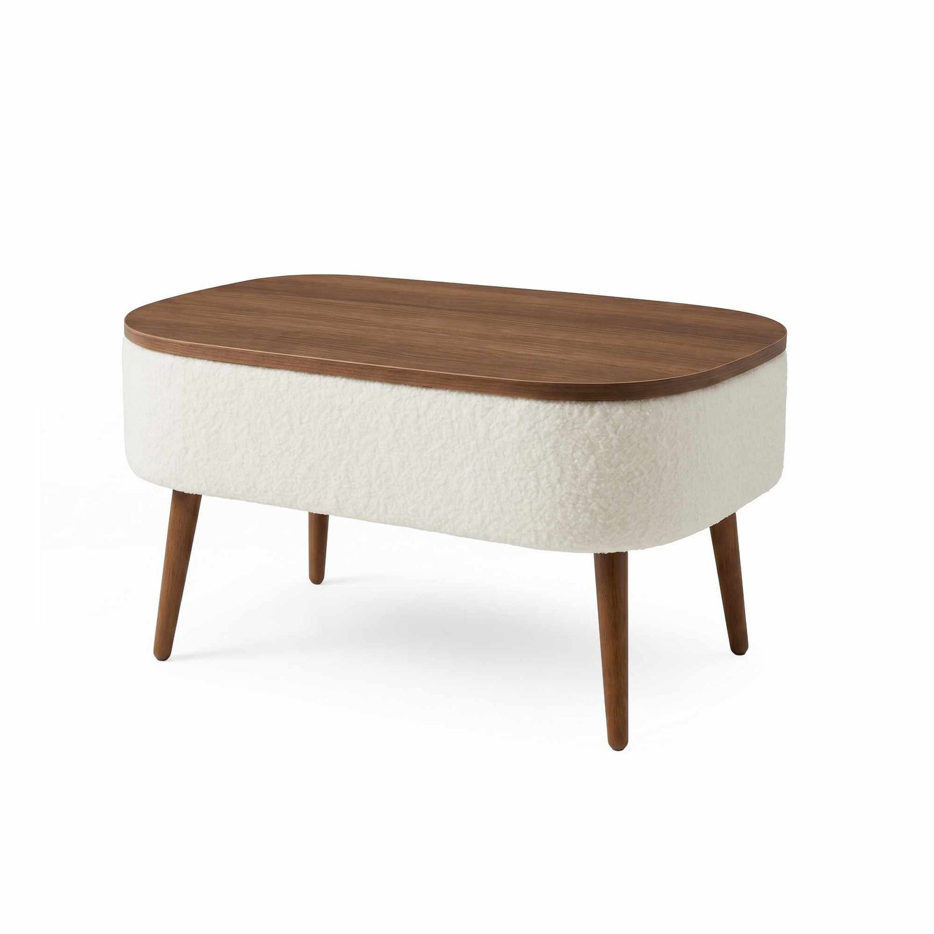 Sofabord Homitis Noya (90 x 43 x 60 cm) Hvit valnøtt -