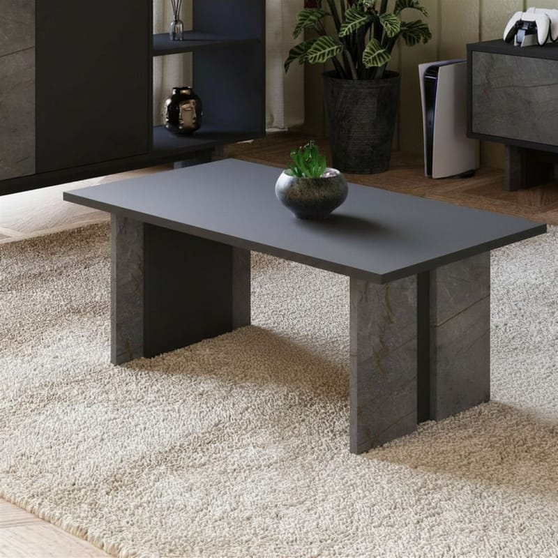 Sofabord Homitis Ravello (90 x 40 x 50 cm) Marmor antrasitt - Møbler - Bord - Sofabord