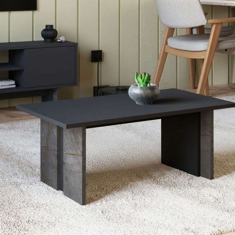 Sofabord Homitis Ravello (90 x 40 x 50 cm) Marmor antrasitt - Møbler - Bord - Sofabord