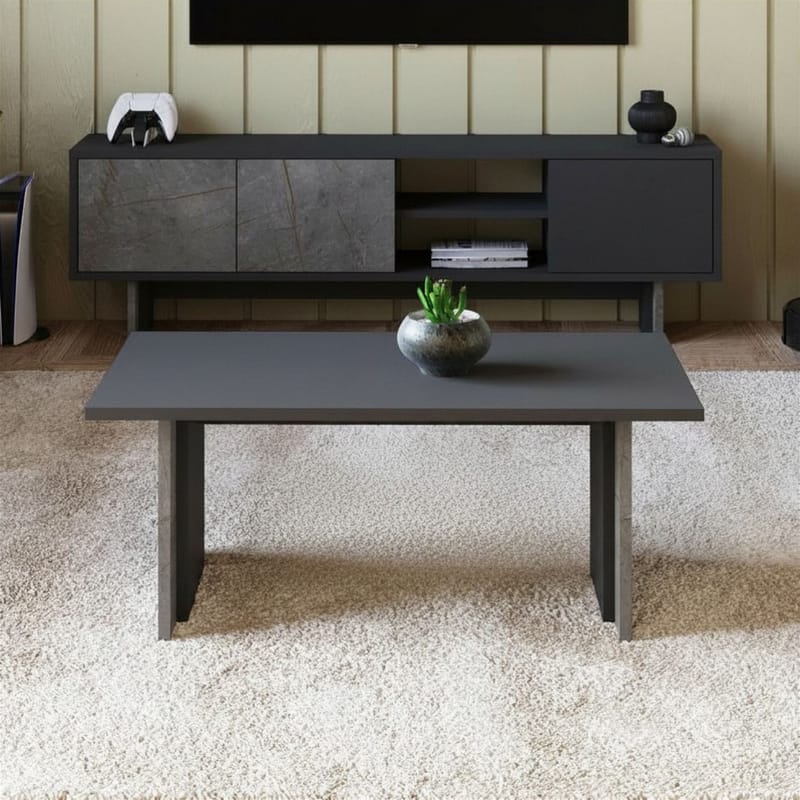 Sofabord Homitis Ravello (90 x 40 x 50 cm) Marmor antrasitt - Møbler - Bord - Sofabord