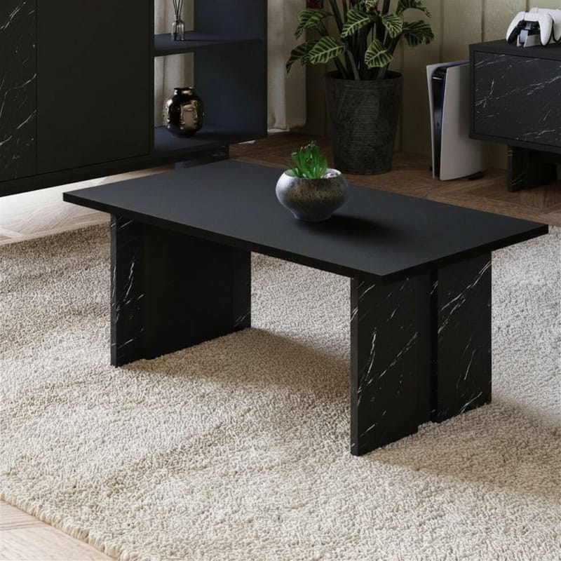 Sofabord Homitis Ravello (90 x 40 x 50 cm) Svart marmor - Møbler - Bord - Sofabord