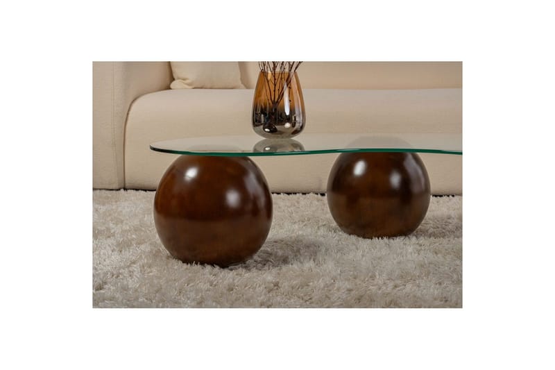 Sofabord Homitis Sofabord Jaromere Valnøtt / Transparent Mellommørkt tre, flerfarget, undefined