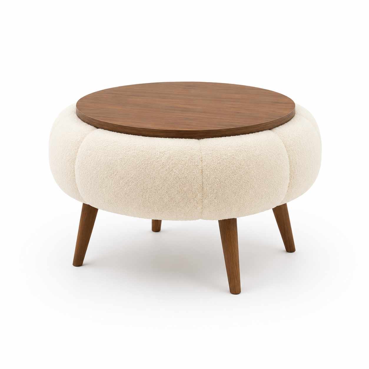 Sofabord Homitis Papatya 60 (Ø60 x H44 cm) Krem valnøtt -