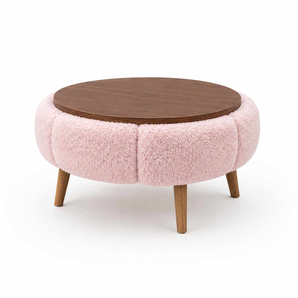 Sofabord Homitis Papatya 60 (Ø60 x H44 cm) Rosa valnøtt -
