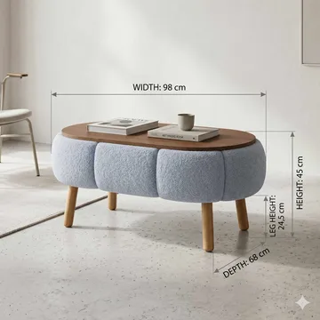 Sofabord Homitis Papatya (98 x 45 x 68 cm) Grå - Møbler - Bord - Sofabord