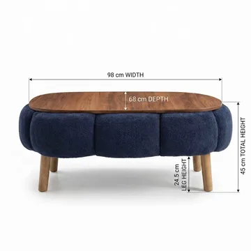 Sofabord Homitis Papatya (98 x 45 x 68 cm) Antrasitt - Antrasitt - Møbler - Bord - Sofabord