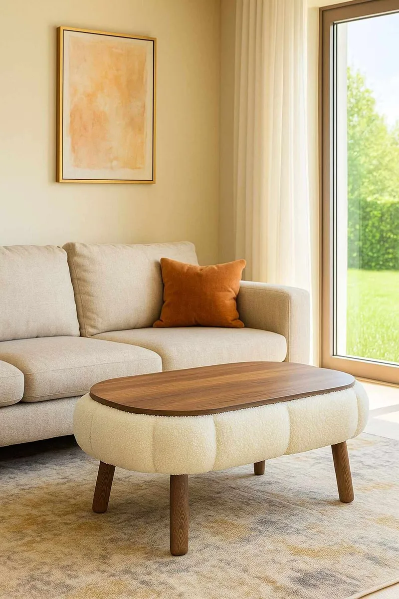 Sofabord Homitis Papatya (98 x 45 x 68 cm) Hvit - Møbler - Bord - Sofabord