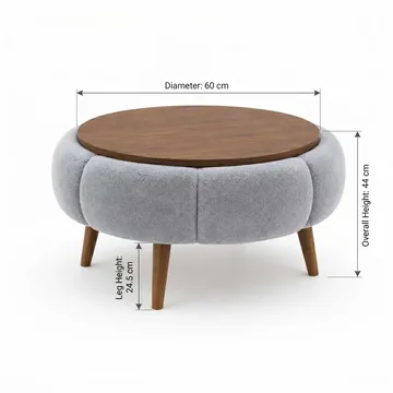 Sofabord Homitis Papatya 60 (Ø60 x H44 cm) Grå valnøtt - Møbler - Bord - Sofabord