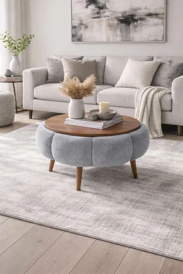Sofabord Homitis Papatya 60 (Ø60 x H44 cm) Grå valnøtt - Møbler - Bord - Sofabord