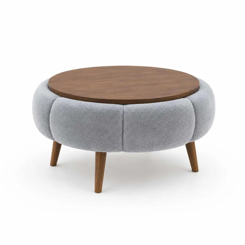 Sofabord Homitis Papatya 60 (Ø60 x H44 cm) Grå valnøtt, undefined