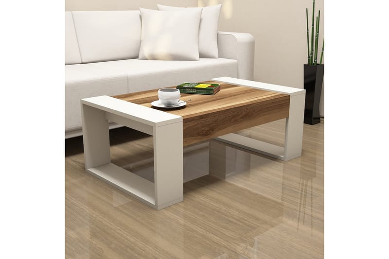 Hommaz Sofabord 102 cm - Valnøttsbrun/Kremhvit - Møbler - Bord - Sofabord