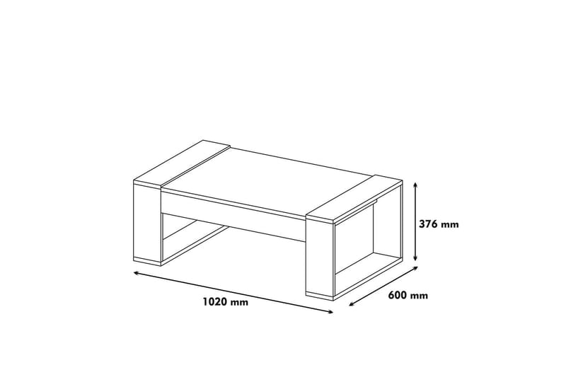 Hommaz Sofabord 102 cm - Valnøttsbrun/Kremhvit - Møbler - Bord - Sofabord
