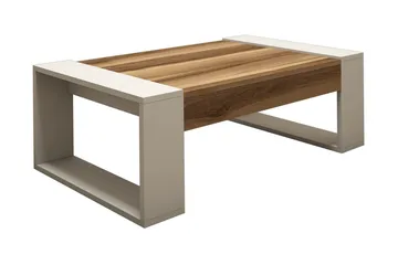 Hommaz Sofabord 102 cm - Valnøttsbrun/Kremhvit - Møbler - Bord - Sofabord