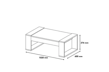 Hommaz Sofabord 102 cm - Valnøttsbrun/Kremhvit - Møbler - Bord - Sofabord