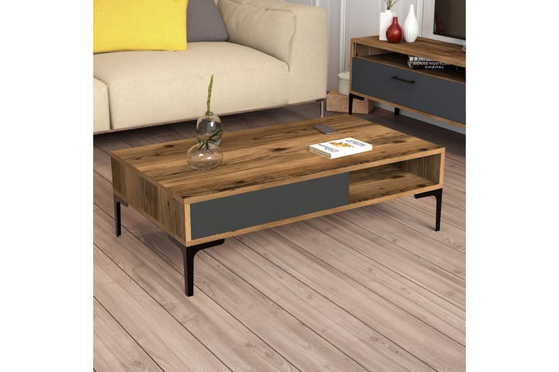 Hommaz Sofabord 105x32,6x105 cm - Brun - Møbler - Bord - Sofabord