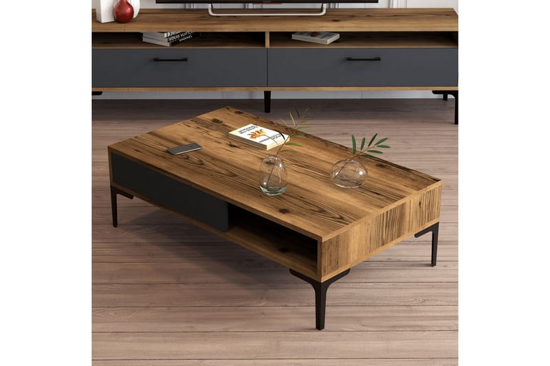 Hommaz Sofabord 105x32,6x105 cm - Brun - Møbler - Bord - Sofabord