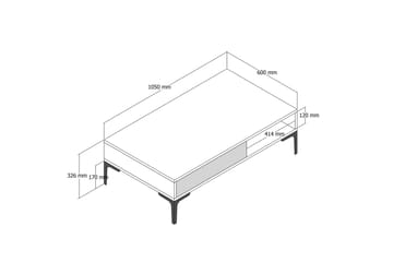 Hommaz Sofabord 105x32,6x105 cm - Brun - Møbler - Bord - Sofabord