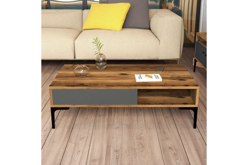 Hommaz Sofabord 105x32,6x105 cm - Brun - Møbler - Bord - Sofabord