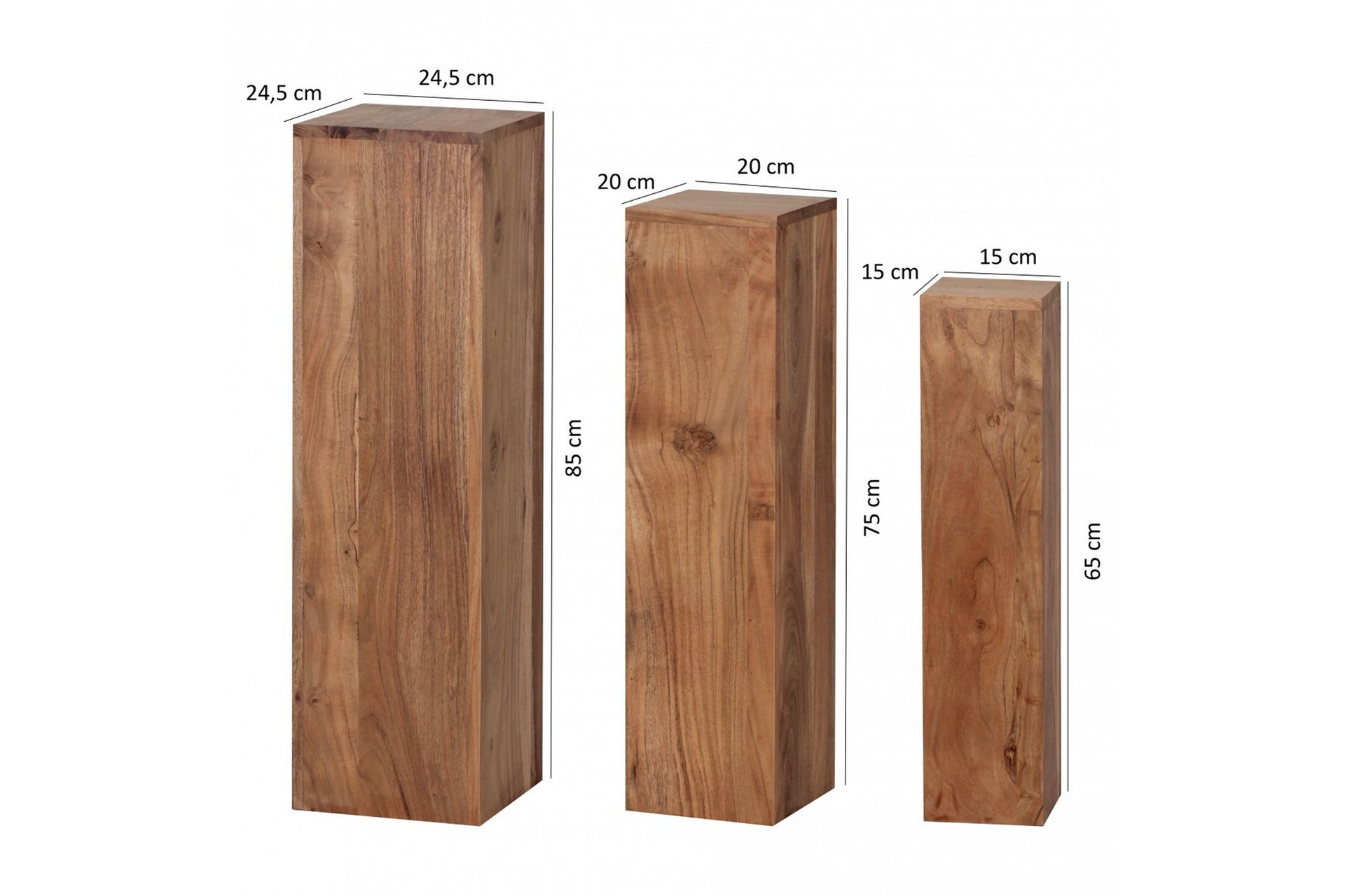Houman Settbord 25 cm 3 Bord - Akasie - Møbler - Bord - Sofabord