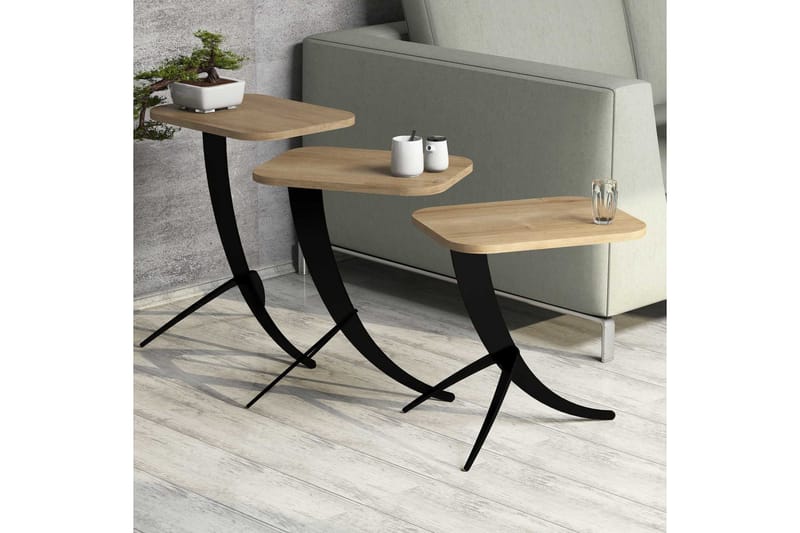 Hovdane Settbord 45 cm 3 Bord - Brun - Møbler - Bord - Sofabord