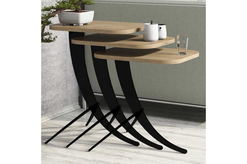 Hovdane Settbord 45 cm 3 Bord - Brun - Møbler - Bord - Sofabord