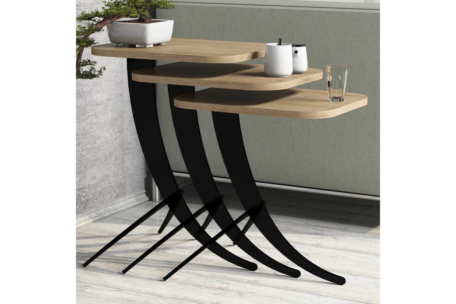 Hovdane Settbord 45 cm 3 Bord - Brun