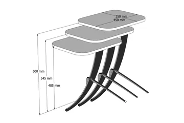 Hovdane Settbord 45 cm 3 Bord - Brun - Møbler - Bord - Sofabord