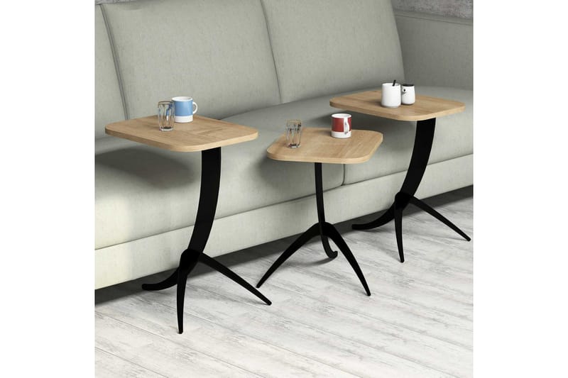Hovdane Settbord 45 cm 3 Bord - Brun - Møbler - Bord - Sofabord