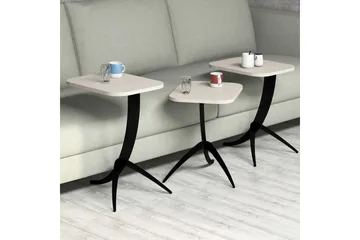 Hovdane Settbord 45 cm 3 Bord - Hvit - Møbler - Bord - Sofabord