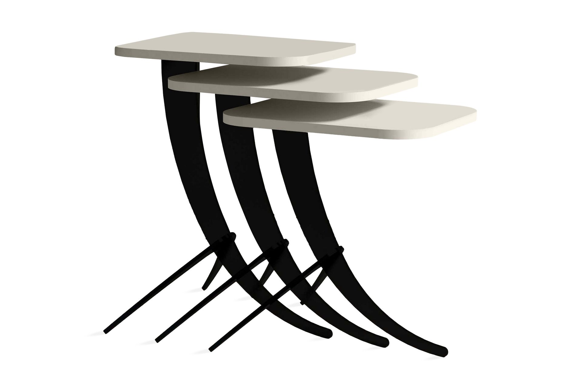 Hovdane Settbord 45 cm 3 Bord - Hvit - Møbler - Bord - Sofabord