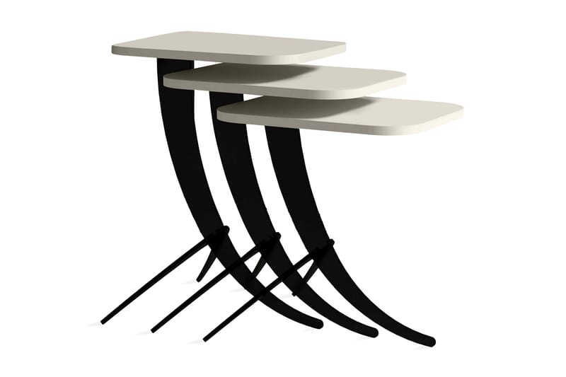 Hovdane Settbord 45 cm 3 Bord - Hvit - Møbler - Bord - Sofabord