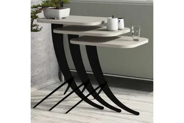 Hovdane Settbord 45 cm 3 Bord - Hvit - Møbler - Bord - Sofabord