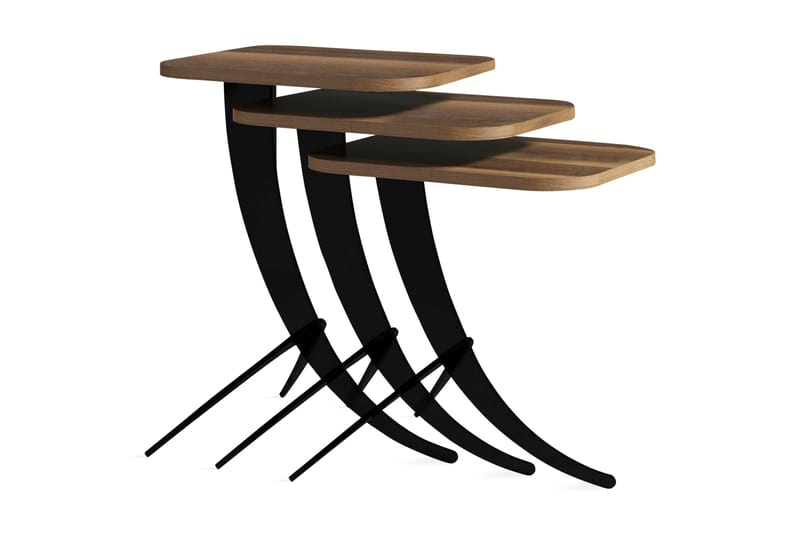 Hovdane Settbord 45 cm 3 Bord - Mørkebrun - Møbler - Bord - Sofabord