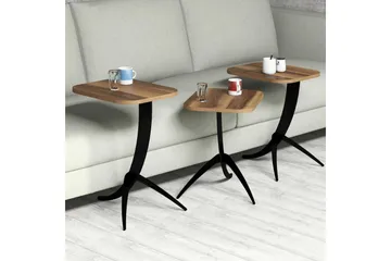 Hovdane Settbord 45 cm 3 Bord - Mørkebrun - Møbler - Bord - Sofabord