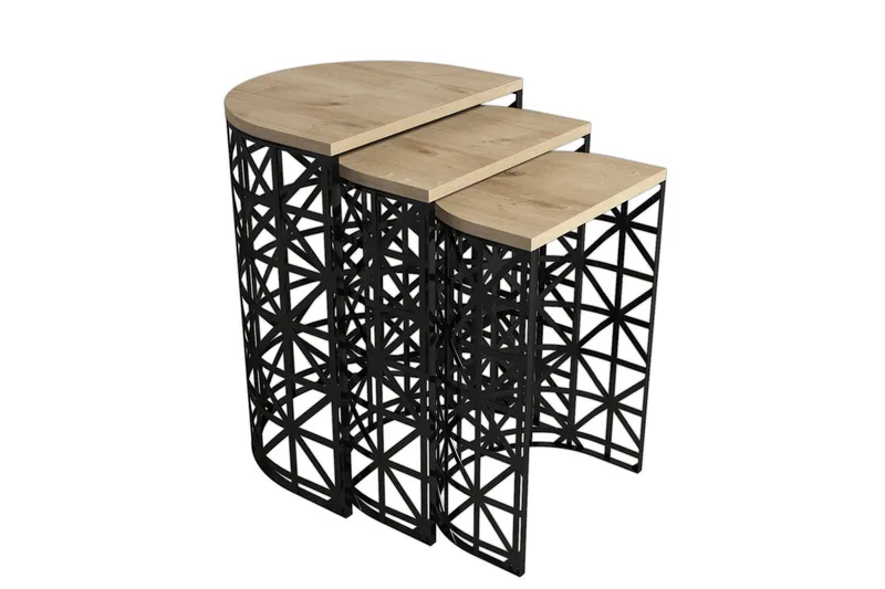 Hovdane Settbord 46 cm Halvcirkel 3 Bord - Møbler - Bord - Sofabord