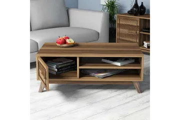 Hovdane Sofabord 105cm m Oppbevaring 2 Hyller+Skåp DiamantMø - Brun/Natur - Møbler - Bord - Sofabord