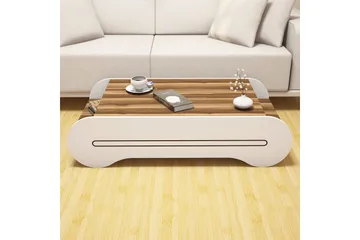 Hovdane Sofabord 120 cm med Oppbevaringshylle - Brun/Hvit - Møbler - Bord - Sofabord