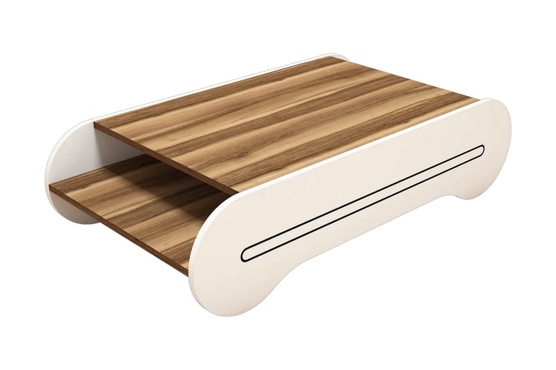 Hovdane Sofabord 120 cm med Oppbevaringshylle - Brun/Hvit - Møbler - Bord - Sofabord