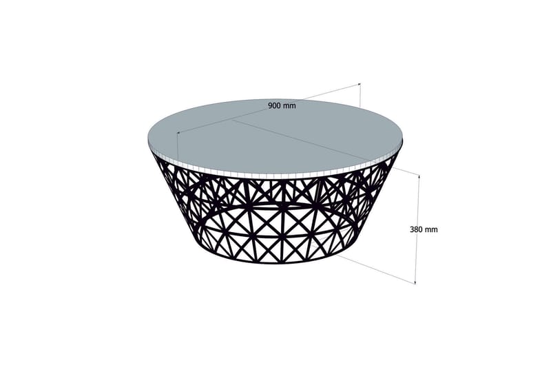 Hovdane Sofabord 90 cm Rundt Avsmalnande - Brun/Svart - Møbler - Bord - Sofabord