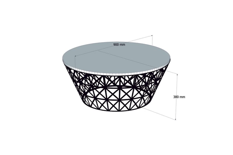 Hovdane Sofabord 90 cm Rundt Avsmalnande - Brun/Svart - Sofabord