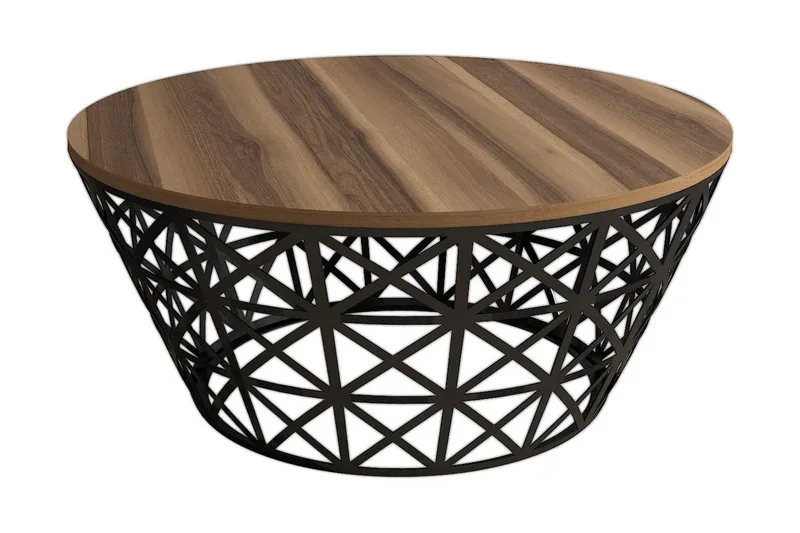 Hovdane Sofabord 90 cm Rundt Avsmalnande - Brun/Svart - Møbler - Bord - Sofabord