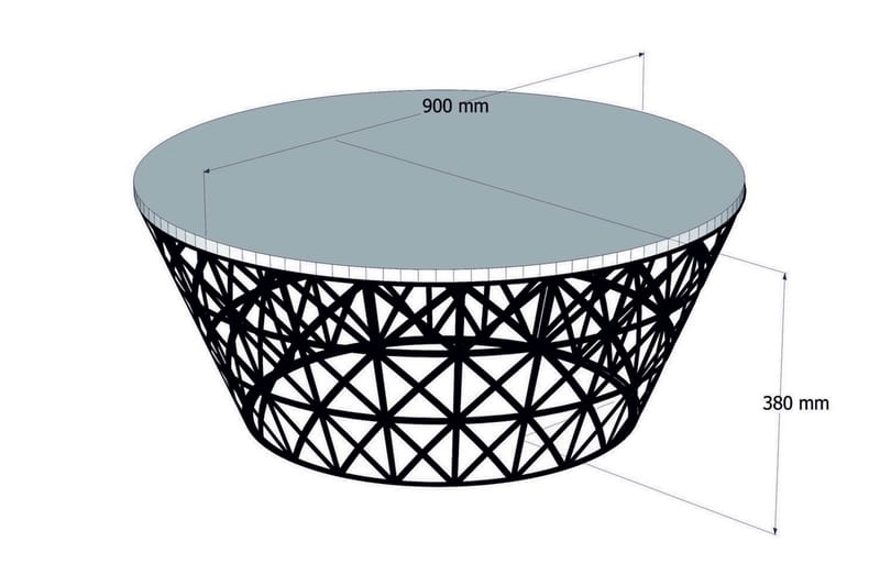 Hovdane Sofabord 90 cm Rundt Avsmalnande - Hvit/Svart - Møbler - Bord - Sofabord
