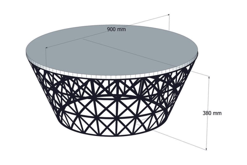 Hovdane Sofabord 90 cm Rundt Avsmalnande - Kremhvit/Svart - Møbler - Bord - Sofabord