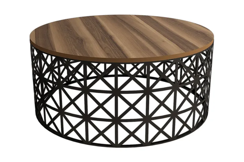 Hovdane Sofabord 90 cm Rundt - Brun/Svart - Møbler - Bord - Sofabord