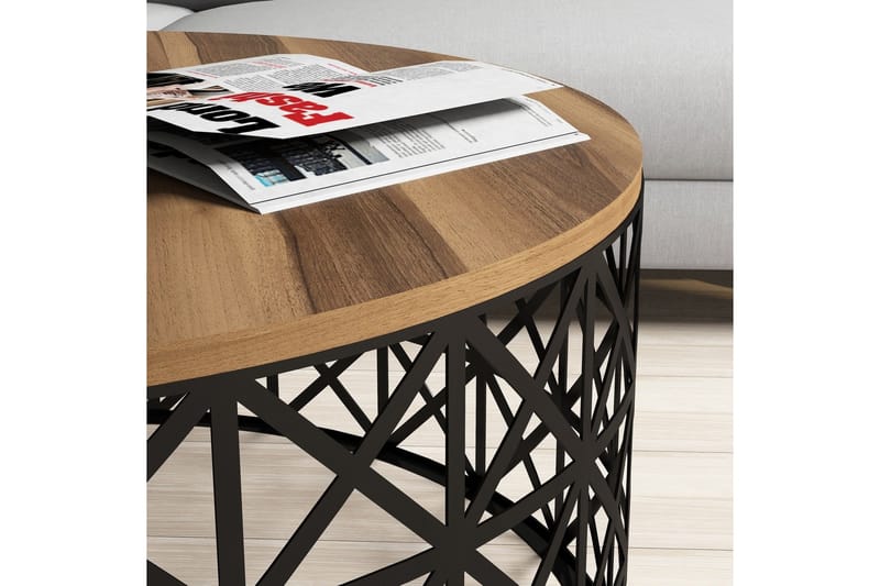 Hovdane Sofabord 90 cm Rundt - Brun/Svart - Møbler - Bord - Sofabord