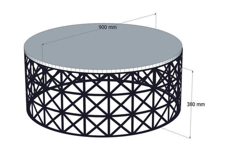 Hovdane Sofabord 90 cm Rundt - Brun/Svart - Møbler - Bord - Sofabord