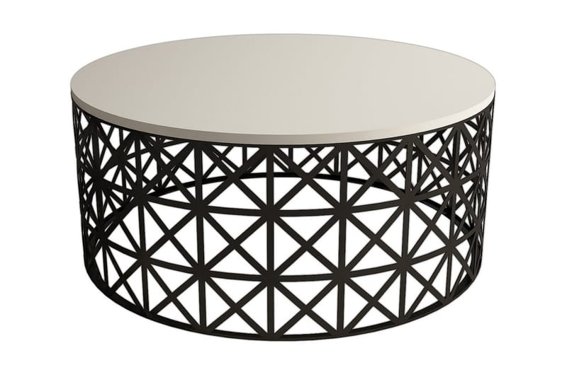 Hovdane Sofabord 90 cm Rundt - Kremhvit/Svart - Møbler - Bord - Sofabord