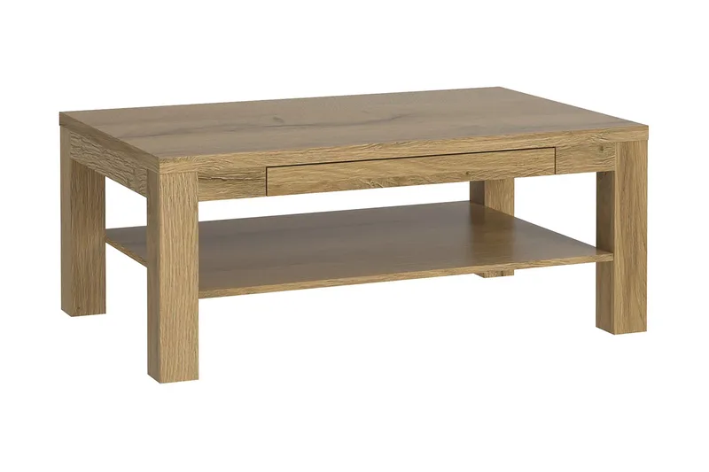 Hovencamp Sofabord 110 cm med Oppbevaringshylle, Brun